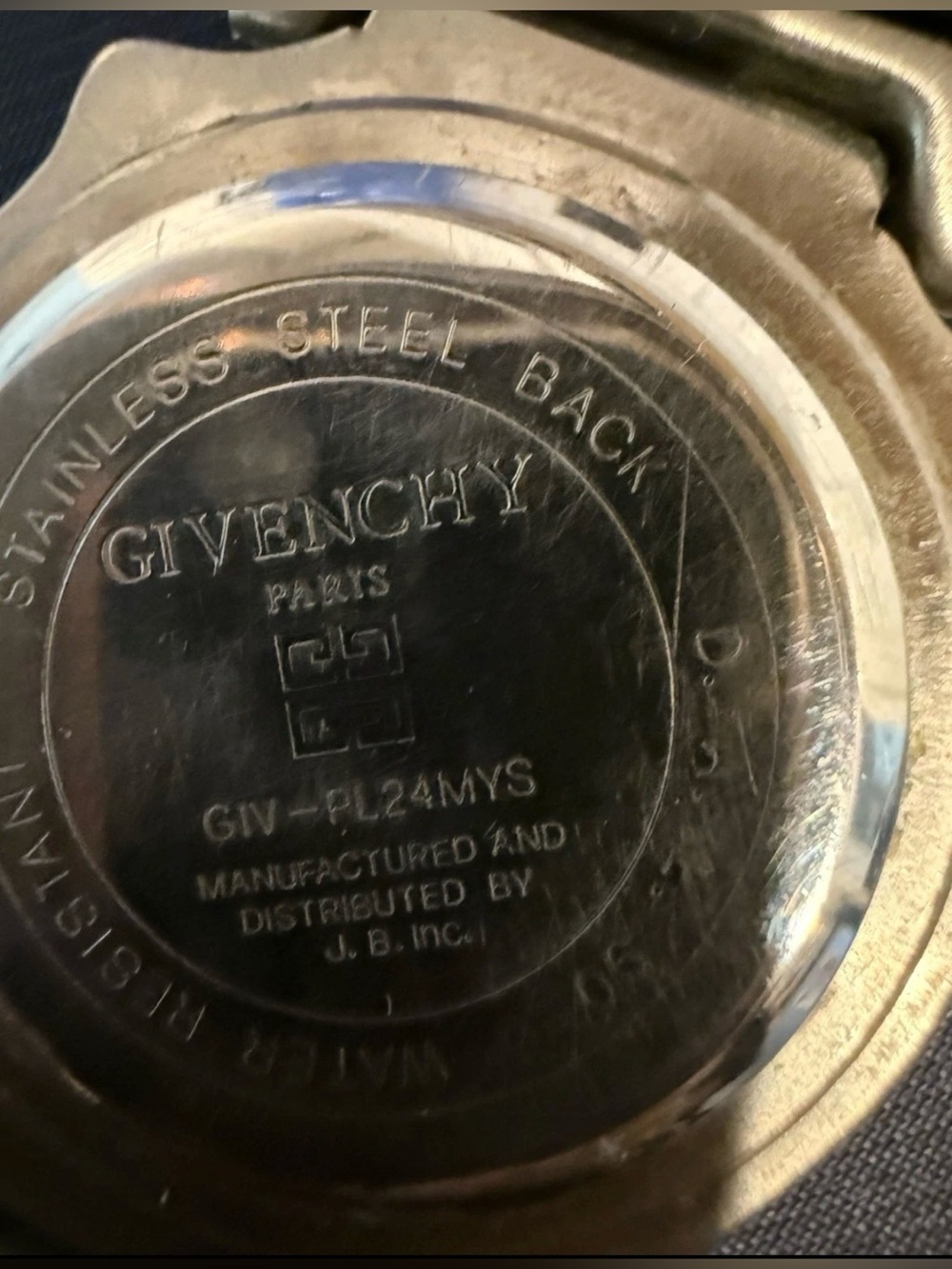 Vintage Givenchy Paris Two-Tone Gold and Silver Dial Watch with Black Leather - Picture 9 of 9